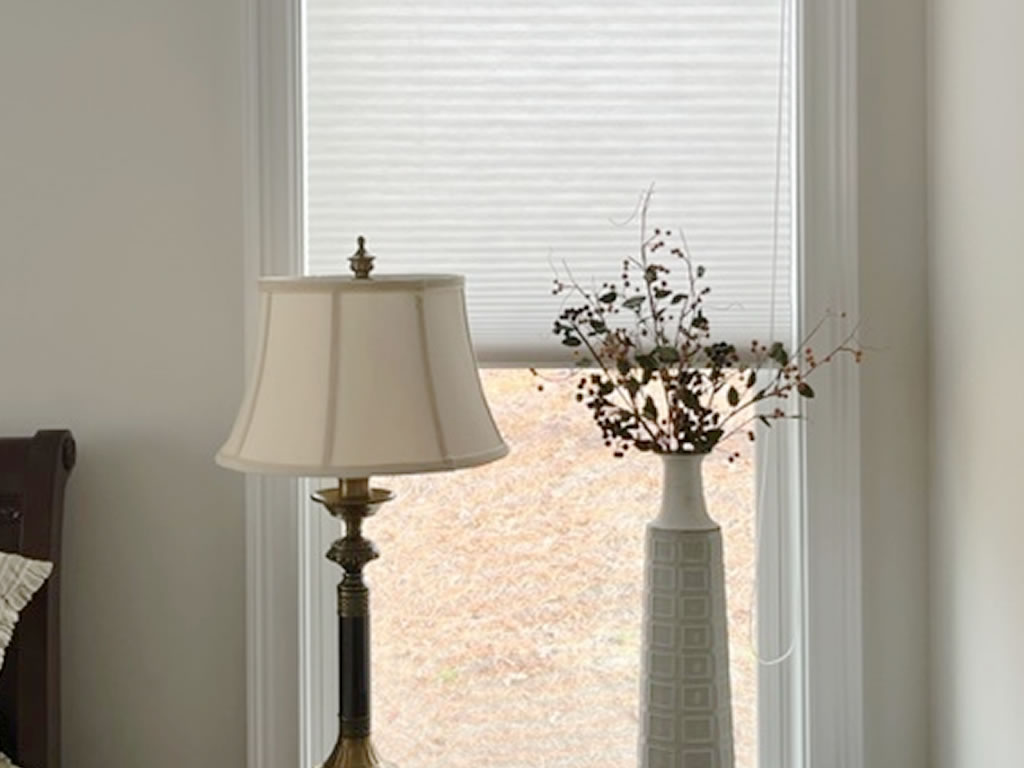 Cellular/Honeycomb shade installed in bedroom