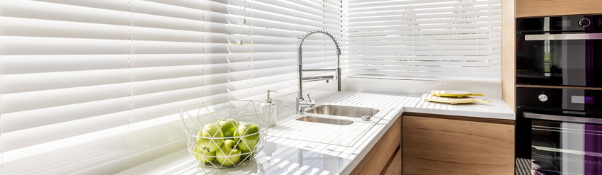 Wood Blinds in modern room